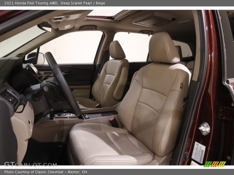 Front Seat of 2021 Pilot Touring AWD