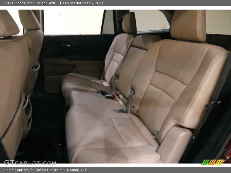 Deep Scarlet Pearl / Beige 2021 Honda Pilot Touring AWD