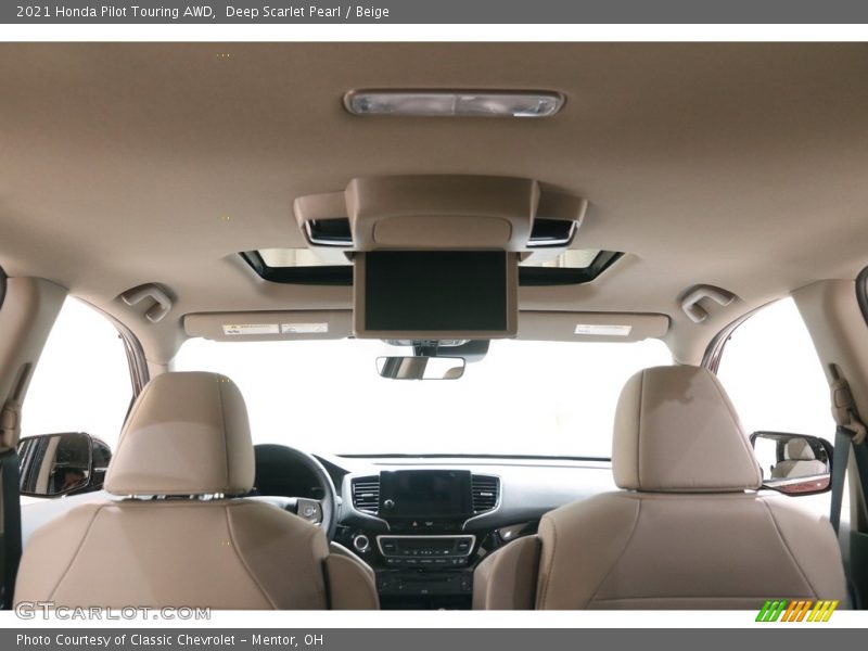 Deep Scarlet Pearl / Beige 2021 Honda Pilot Touring AWD