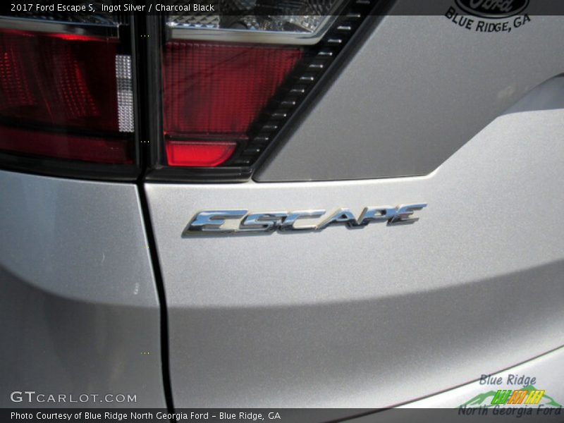 Ingot Silver / Charcoal Black 2017 Ford Escape S