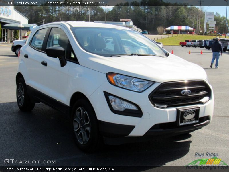 Diamond White / Medium Light Stone 2018 Ford EcoSport S