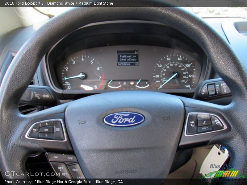 Diamond White / Medium Light Stone 2018 Ford EcoSport S