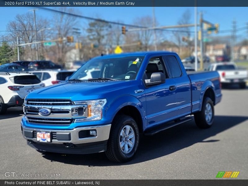 Velocity Blue / Medium Earth Gray 2020 Ford F150 XLT SuperCab 4x4