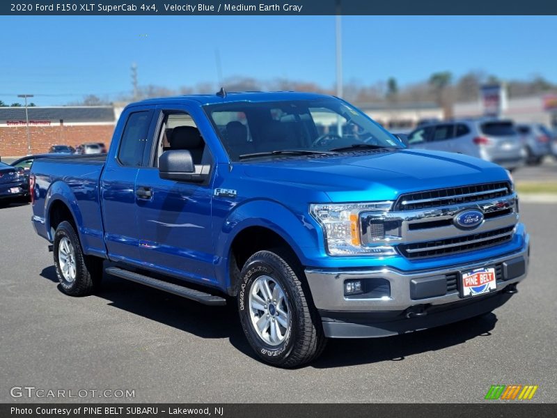 Velocity Blue / Medium Earth Gray 2020 Ford F150 XLT SuperCab 4x4