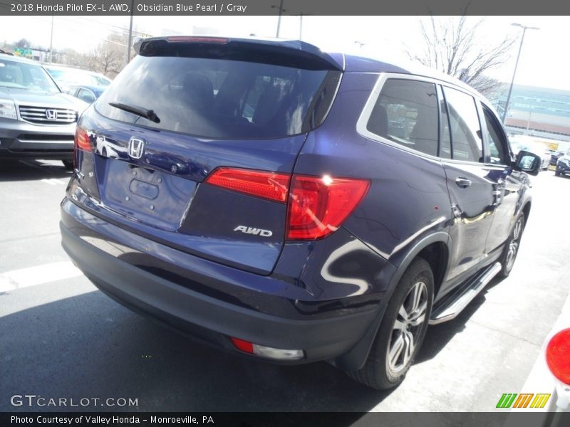 Obsidian Blue Pearl / Gray 2018 Honda Pilot EX-L AWD