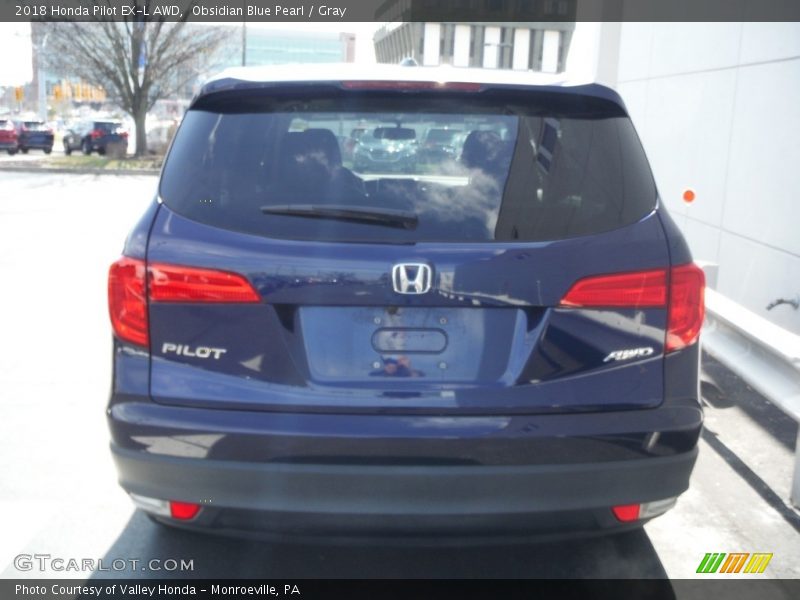 Obsidian Blue Pearl / Gray 2018 Honda Pilot EX-L AWD