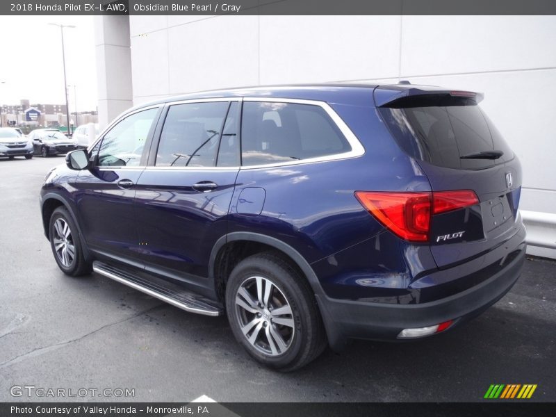 Obsidian Blue Pearl / Gray 2018 Honda Pilot EX-L AWD