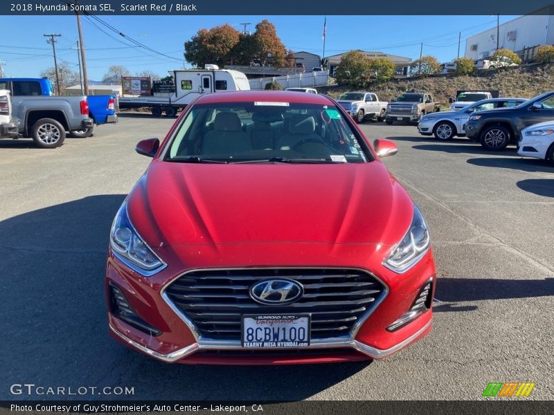 Scarlet Red / Black 2018 Hyundai Sonata SEL