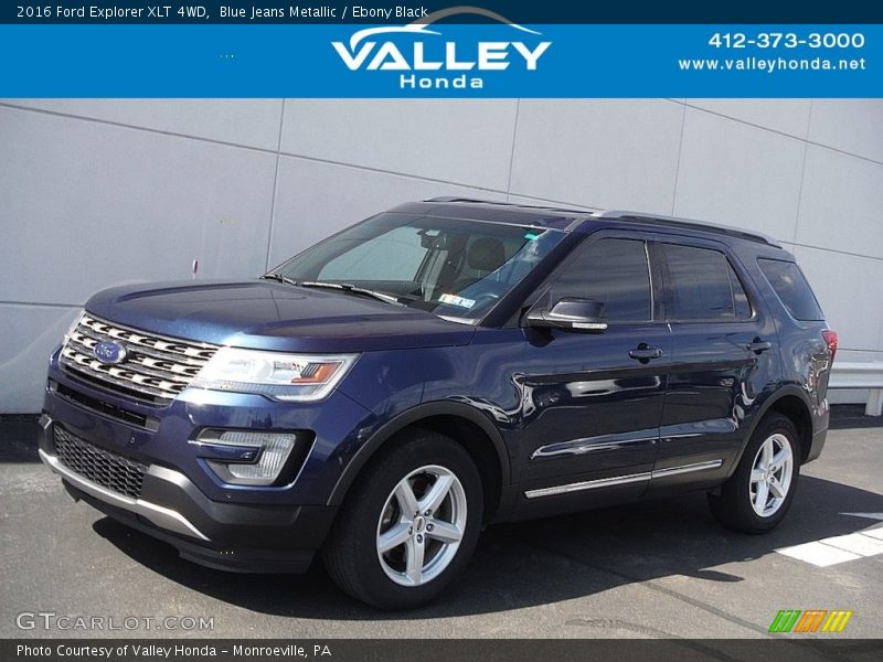 Blue Jeans Metallic / Ebony Black 2016 Ford Explorer XLT 4WD