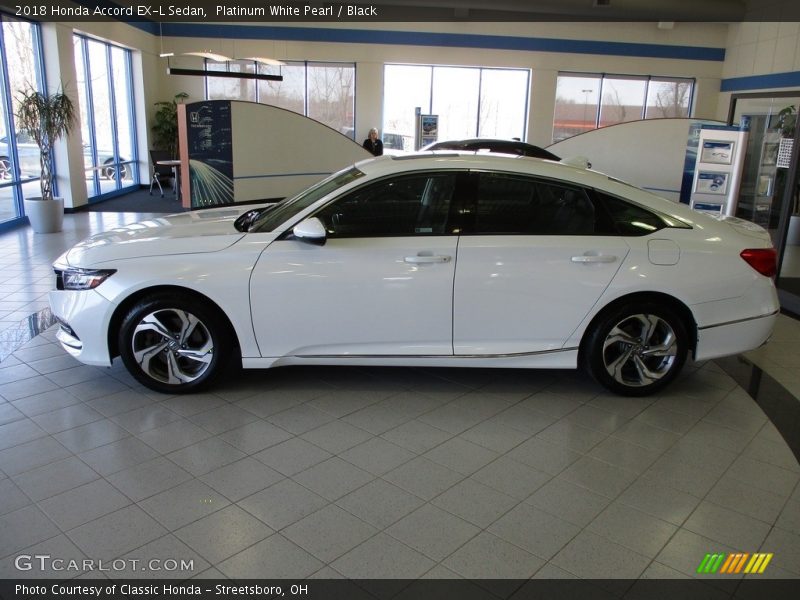Platinum White Pearl / Black 2018 Honda Accord EX-L Sedan