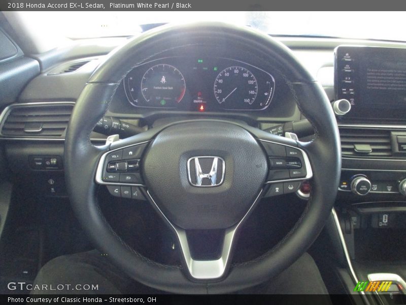 Platinum White Pearl / Black 2018 Honda Accord EX-L Sedan