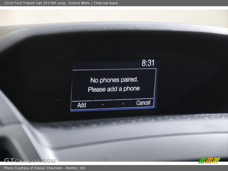 Oxford White / Charcoal black 2019 Ford Transit Van 250 MR Long