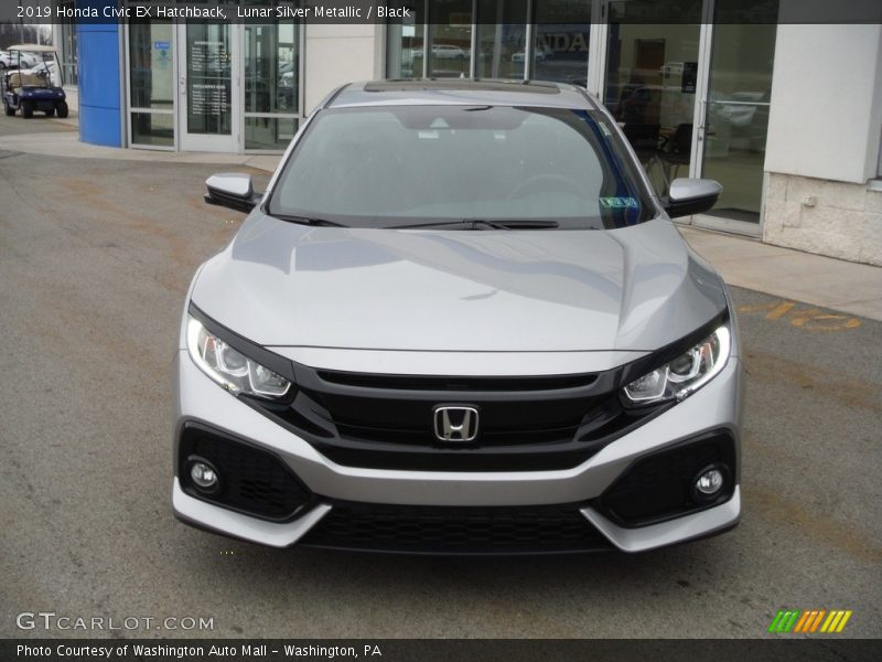 Lunar Silver Metallic / Black 2019 Honda Civic EX Hatchback