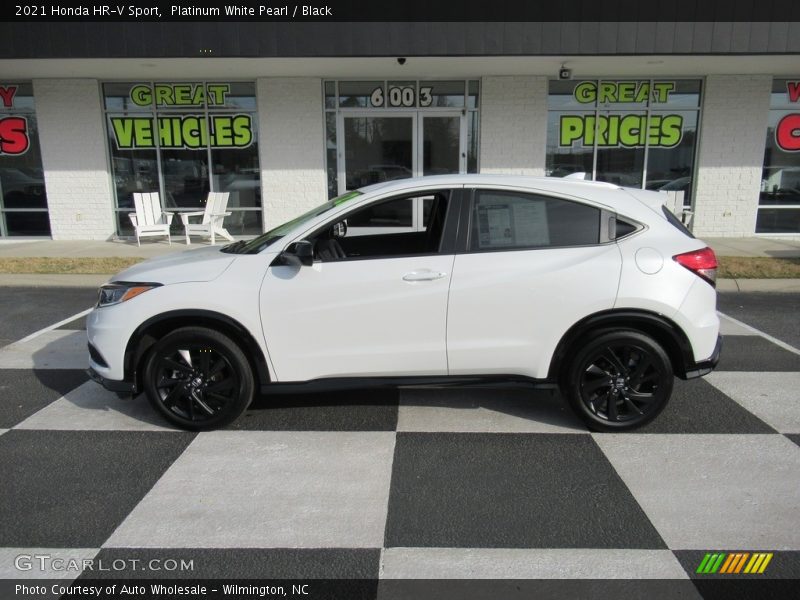 Platinum White Pearl / Black 2021 Honda HR-V Sport