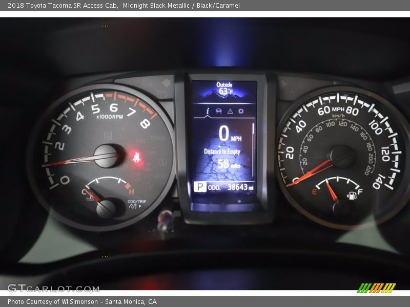 Midnight Black Metallic / Black/Caramel 2018 Toyota Tacoma SR Access Cab