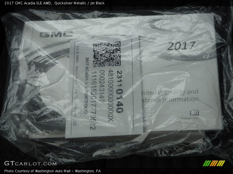 Quicksilver Metallic / Jet Black 2017 GMC Acadia SLE AWD