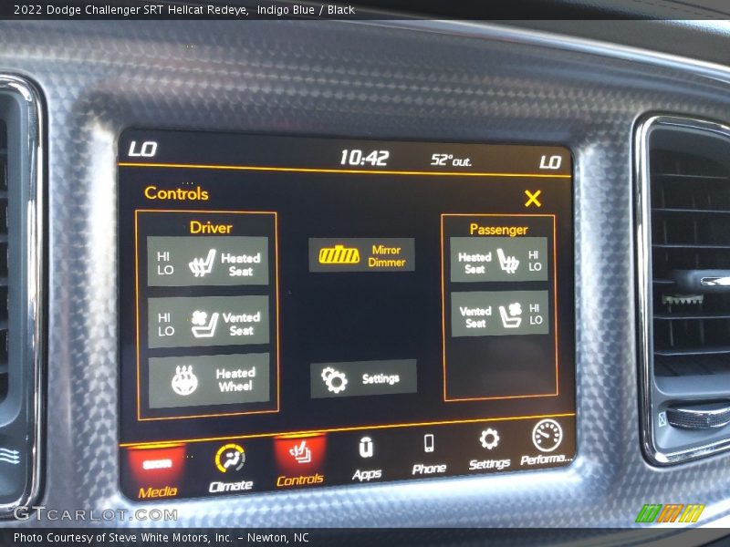 Controls of 2022 Challenger SRT Hellcat Redeye