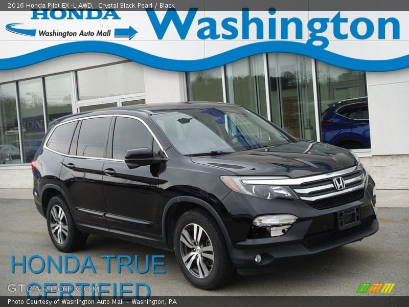 Crystal Black Pearl / Black 2016 Honda Pilot EX-L AWD