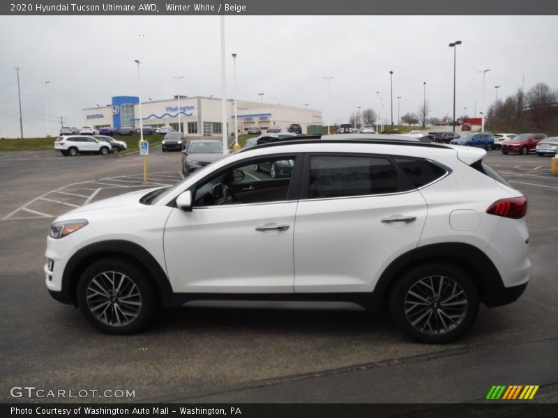 Winter White / Beige 2020 Hyundai Tucson Ultimate AWD