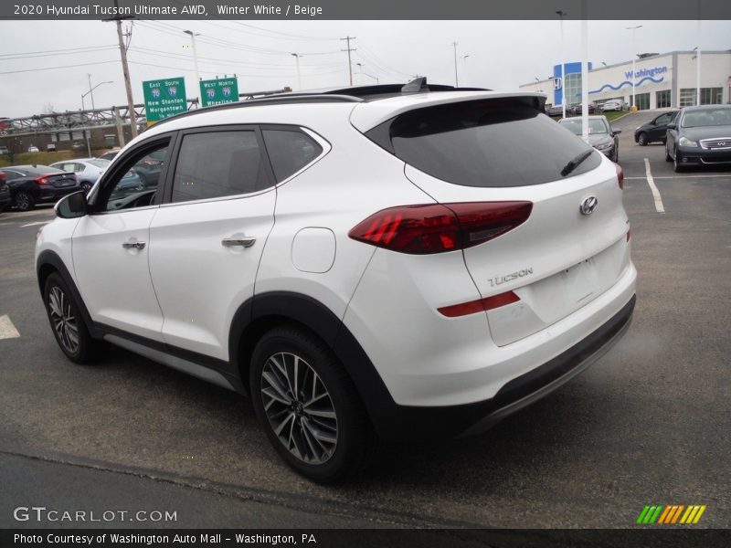 Winter White / Beige 2020 Hyundai Tucson Ultimate AWD