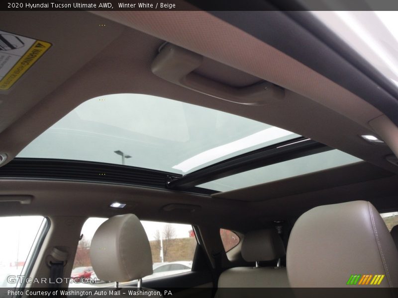 Winter White / Beige 2020 Hyundai Tucson Ultimate AWD