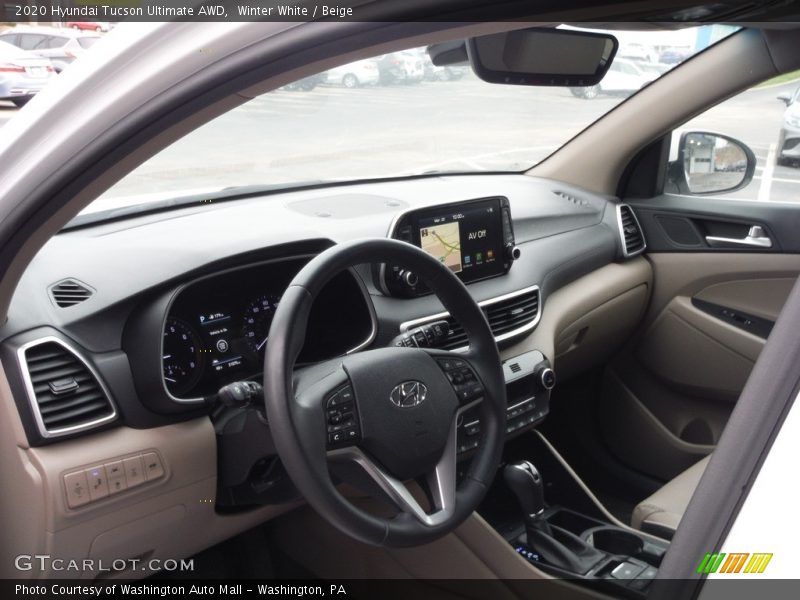 Winter White / Beige 2020 Hyundai Tucson Ultimate AWD