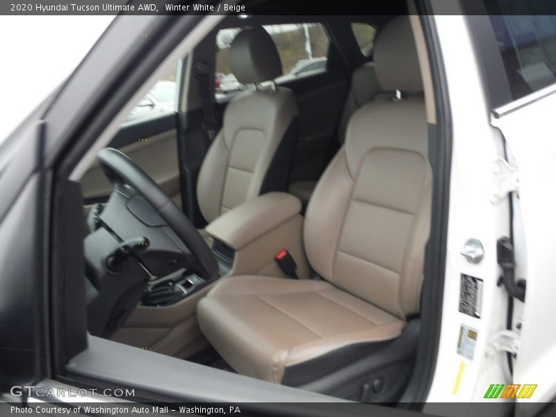 Winter White / Beige 2020 Hyundai Tucson Ultimate AWD