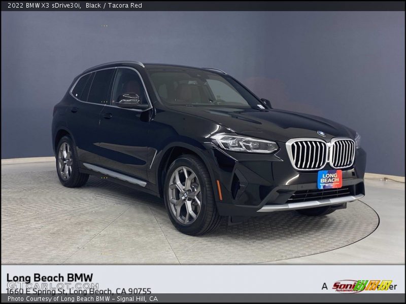 Black / Tacora Red 2022 BMW X3 sDrive30i