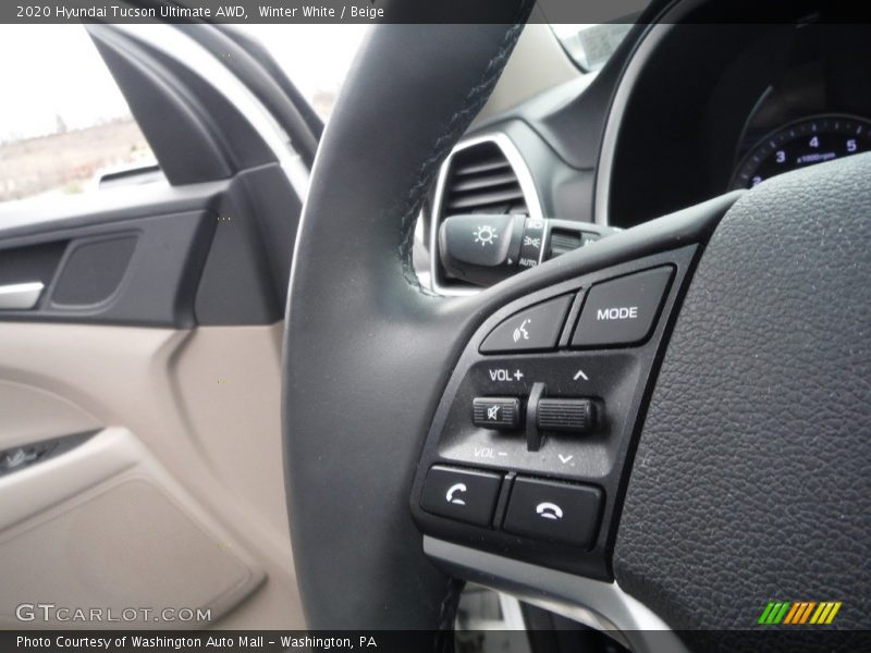 Winter White / Beige 2020 Hyundai Tucson Ultimate AWD