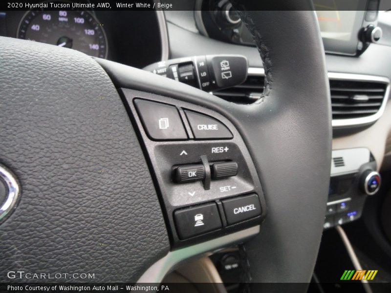 Winter White / Beige 2020 Hyundai Tucson Ultimate AWD