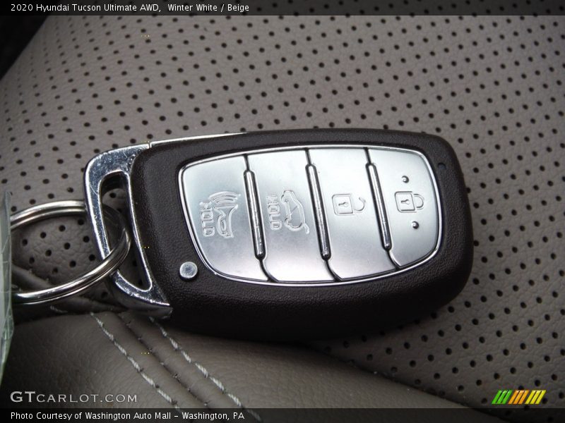 Winter White / Beige 2020 Hyundai Tucson Ultimate AWD
