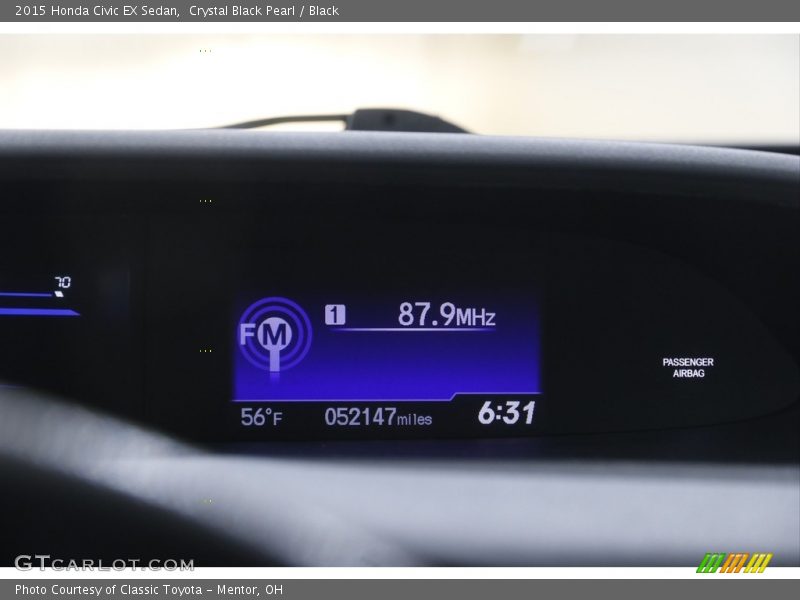 Crystal Black Pearl / Black 2015 Honda Civic EX Sedan