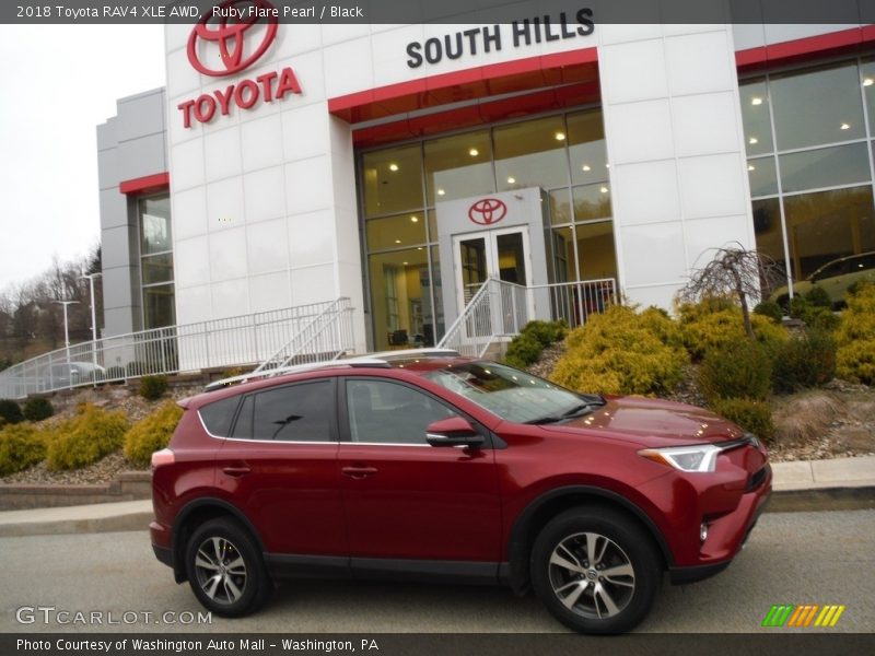 Ruby Flare Pearl / Black 2018 Toyota RAV4 XLE AWD