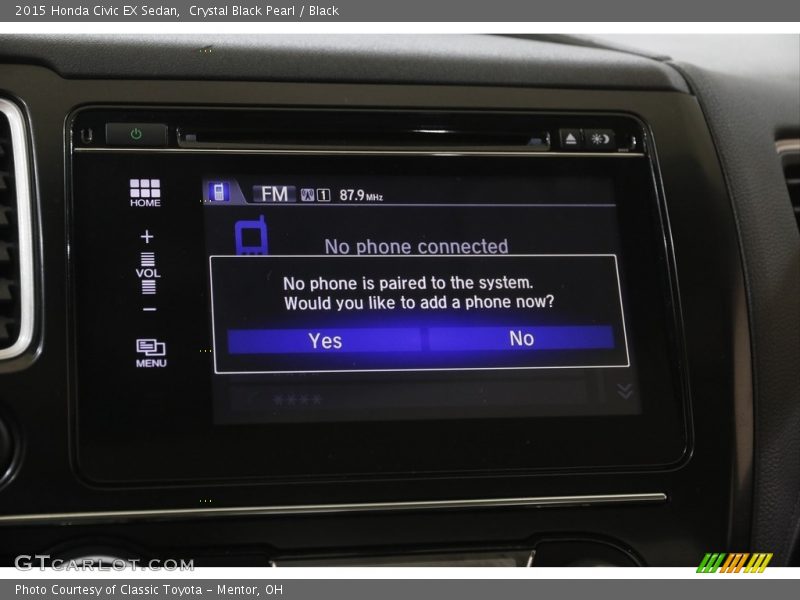 Crystal Black Pearl / Black 2015 Honda Civic EX Sedan