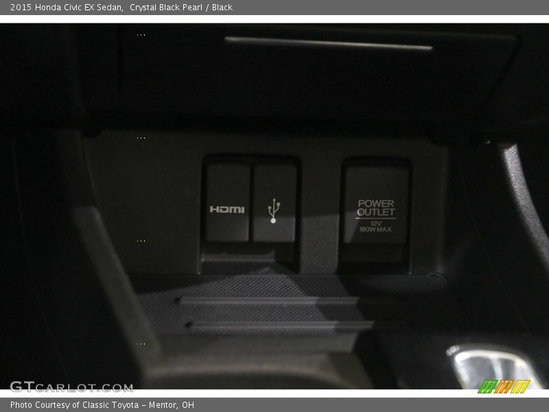 Crystal Black Pearl / Black 2015 Honda Civic EX Sedan