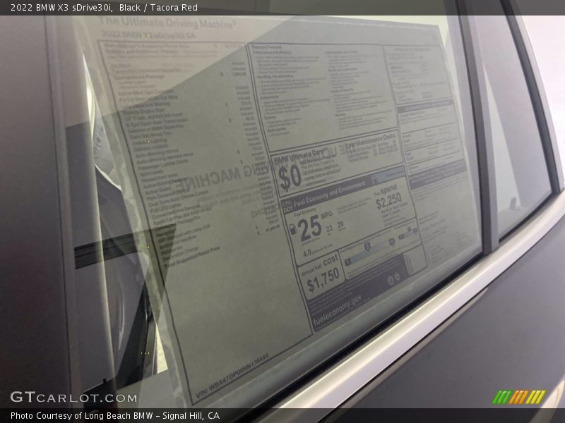 Black / Tacora Red 2022 BMW X3 sDrive30i