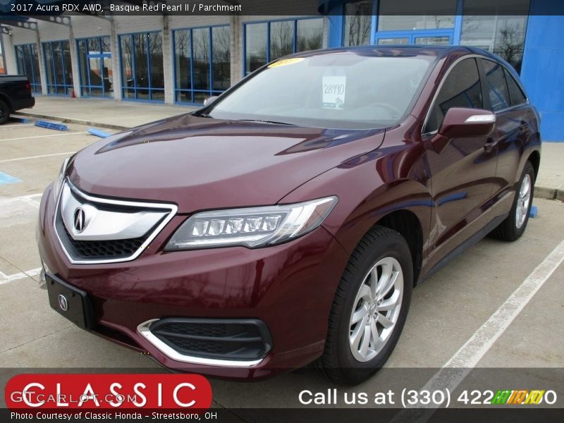 Basque Red Pearl II / Parchment 2017 Acura RDX AWD