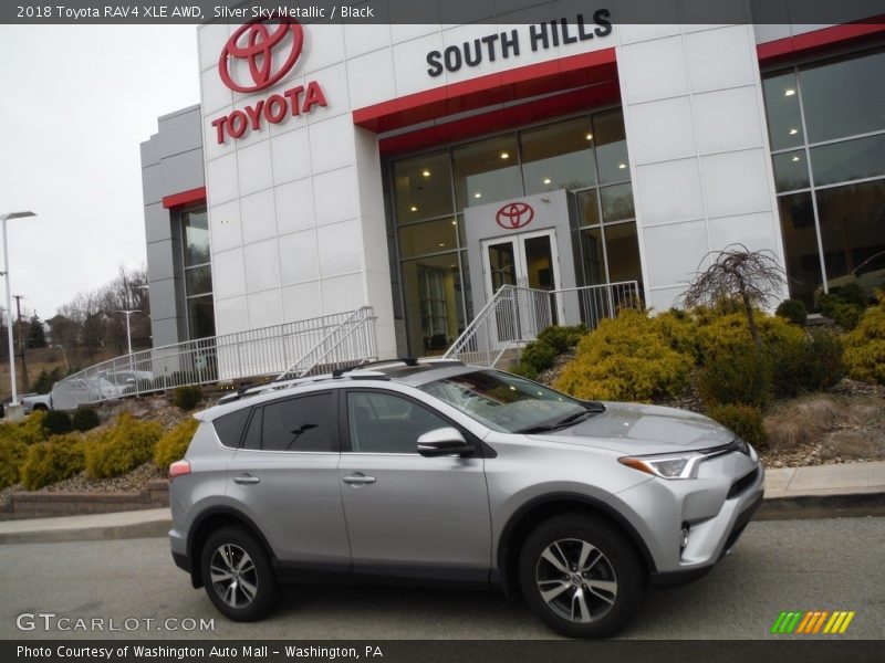 Silver Sky Metallic / Black 2018 Toyota RAV4 XLE AWD