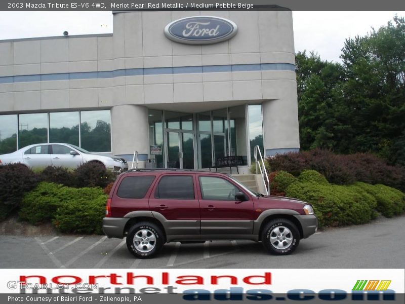 Merlot Pearl Red Metallic / Medium Pebble Beige 2003 Mazda Tribute ES-V6 4WD