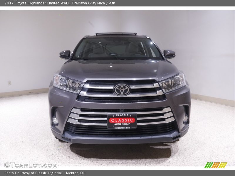 Predawn Gray Mica / Ash 2017 Toyota Highlander Limited AWD