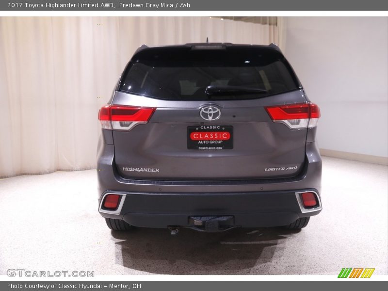 Predawn Gray Mica / Ash 2017 Toyota Highlander Limited AWD