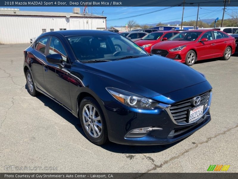 Deep Crystal Blue Mica / Black 2018 Mazda MAZDA3 Sport 4 Door