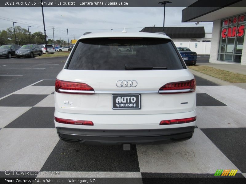 Carrara White / Saiga Beige 2021 Audi Q7 55 Premium Plus quattro