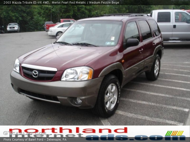 Merlot Pearl Red Metallic / Medium Pebble Beige 2003 Mazda Tribute ES-V6 4WD