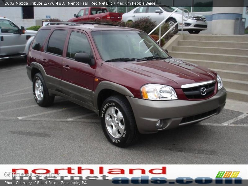 Merlot Pearl Red Metallic / Medium Pebble Beige 2003 Mazda Tribute ES-V6 4WD