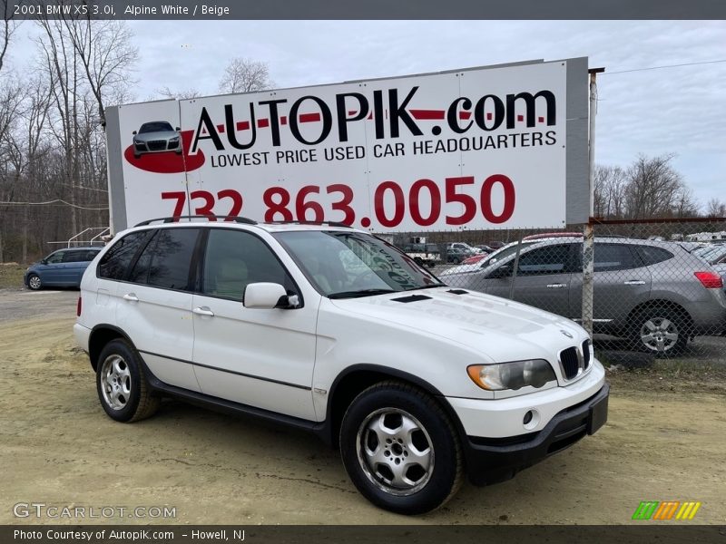 Alpine White / Beige 2001 BMW X5 3.0i