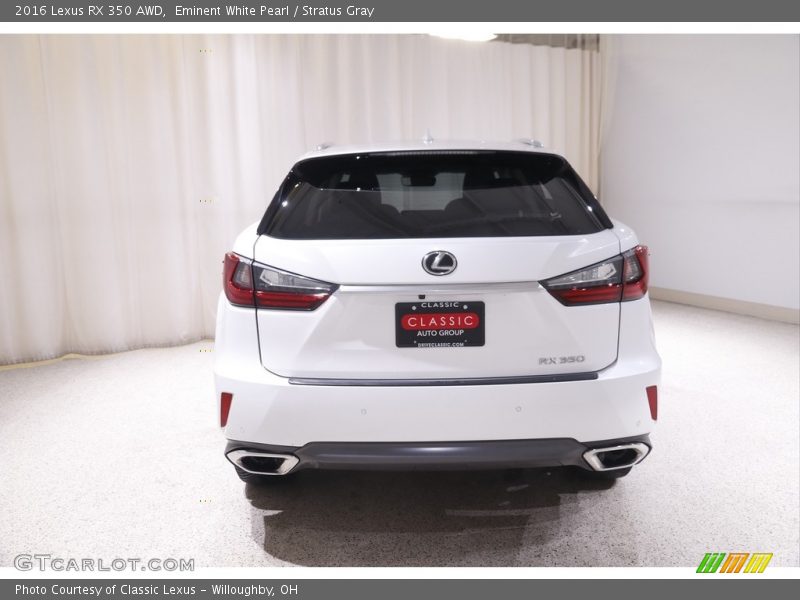 Eminent White Pearl / Stratus Gray 2016 Lexus RX 350 AWD