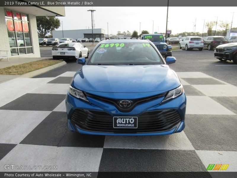 Blue Streak Metallic / Black 2019 Toyota Camry LE