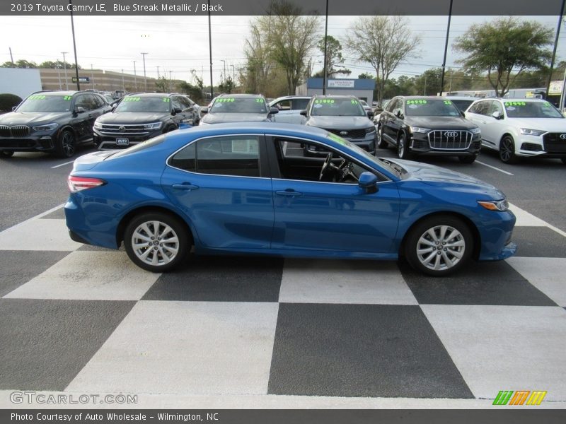 Blue Streak Metallic / Black 2019 Toyota Camry LE