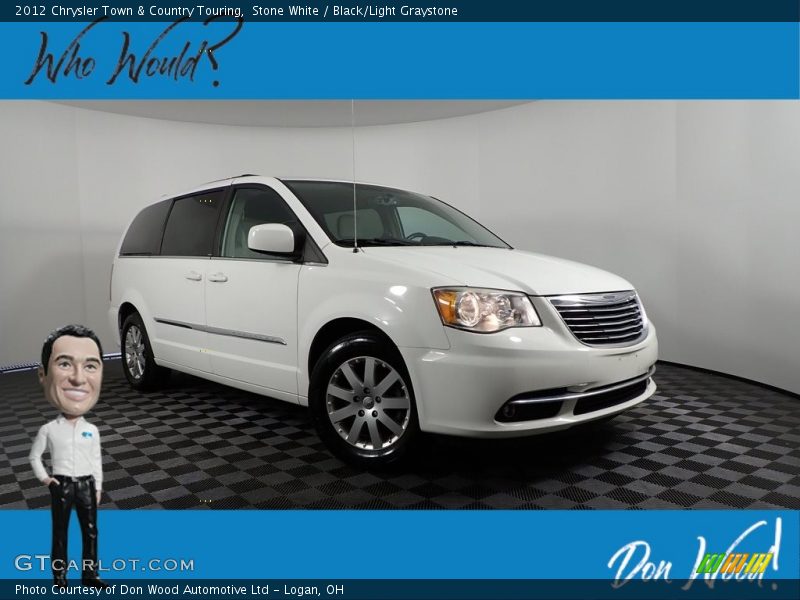 Stone White / Black/Light Graystone 2012 Chrysler Town & Country Touring